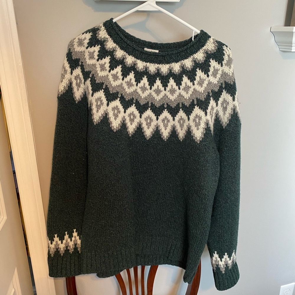 Wool Fair Isle Sweater by LL Bean